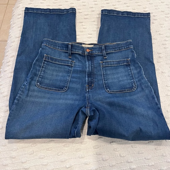 Madewell Emmett Wide-Leg Jeans Patch Pocket Nighthawk Wash Size 32 - Picture 6 of 12